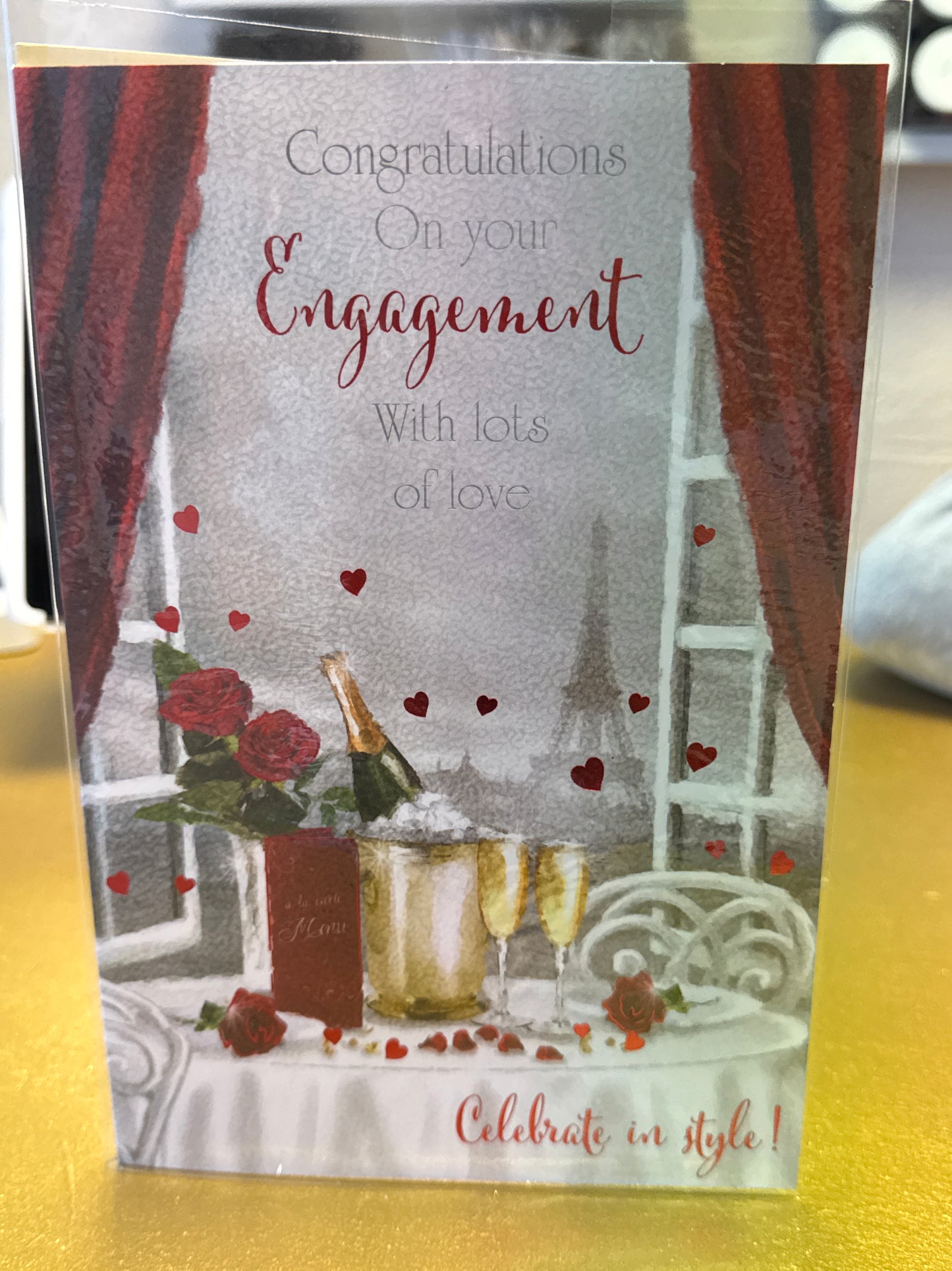 Champagne Engagement card