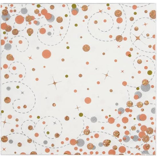 Sparkling fizz rose gold lunch napkins