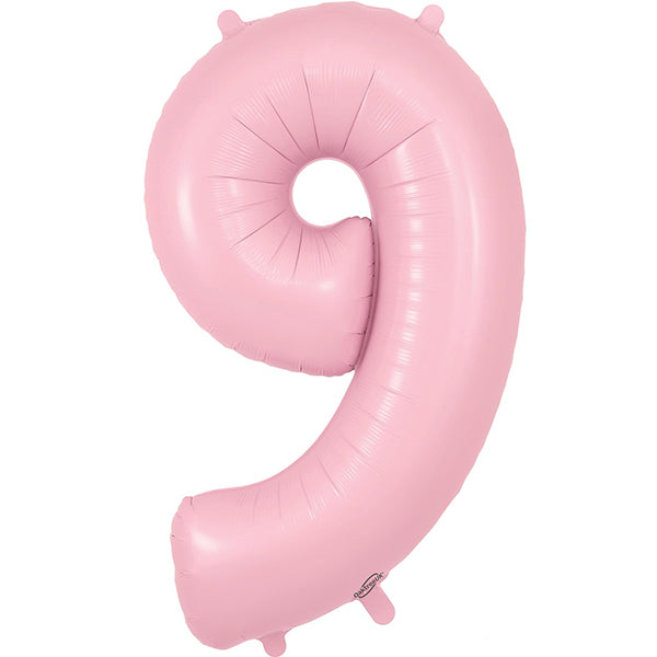 Pale Pink XL number helium balloons