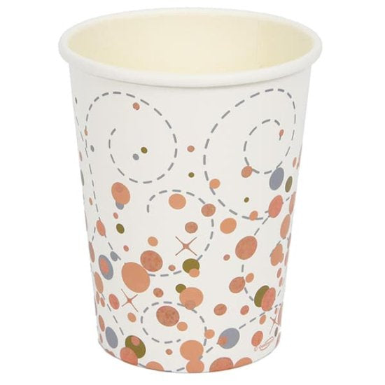 Sparkling fizz rose gold paper cups