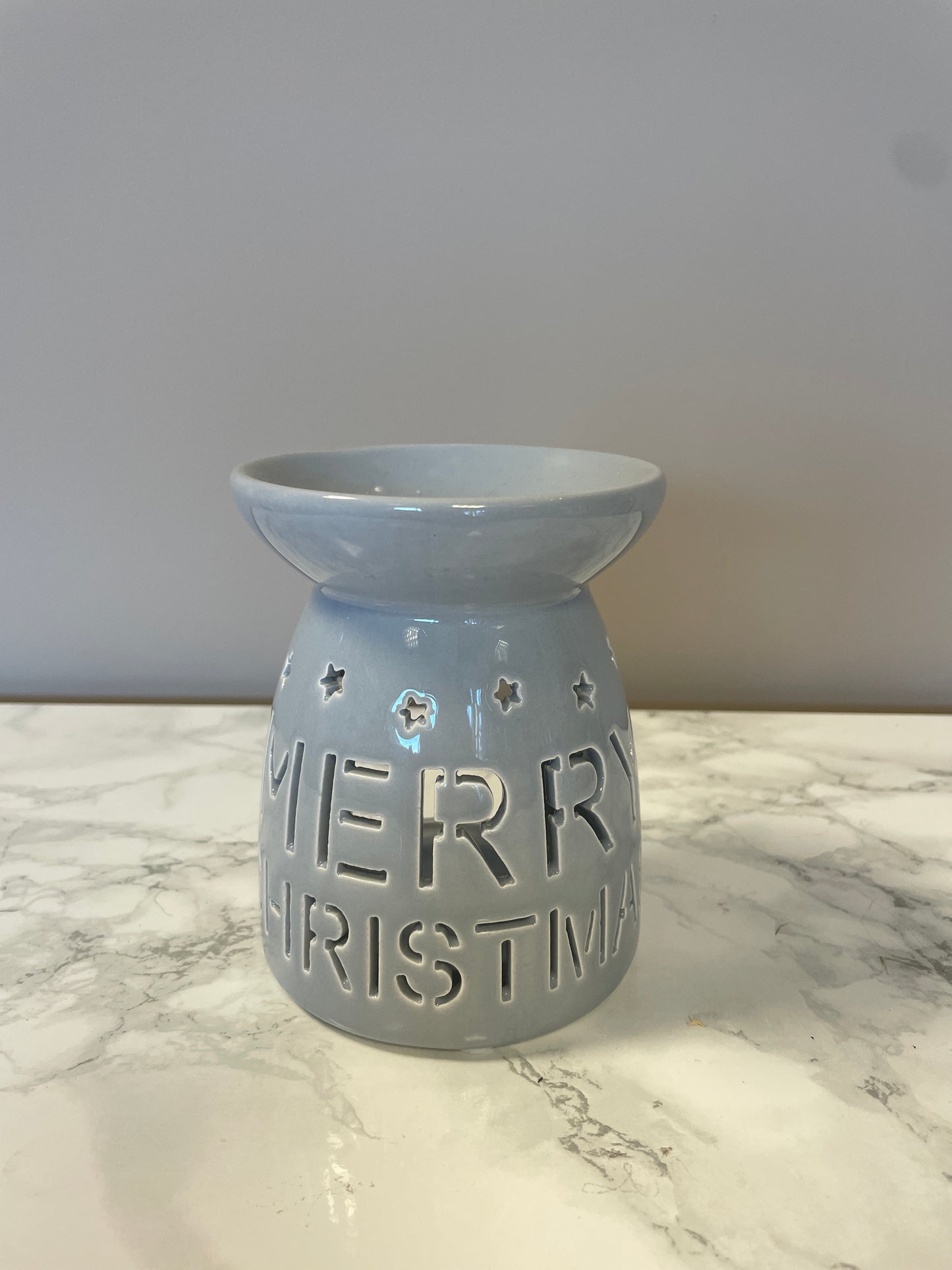 Grey Merry Christmas wax melt warmer