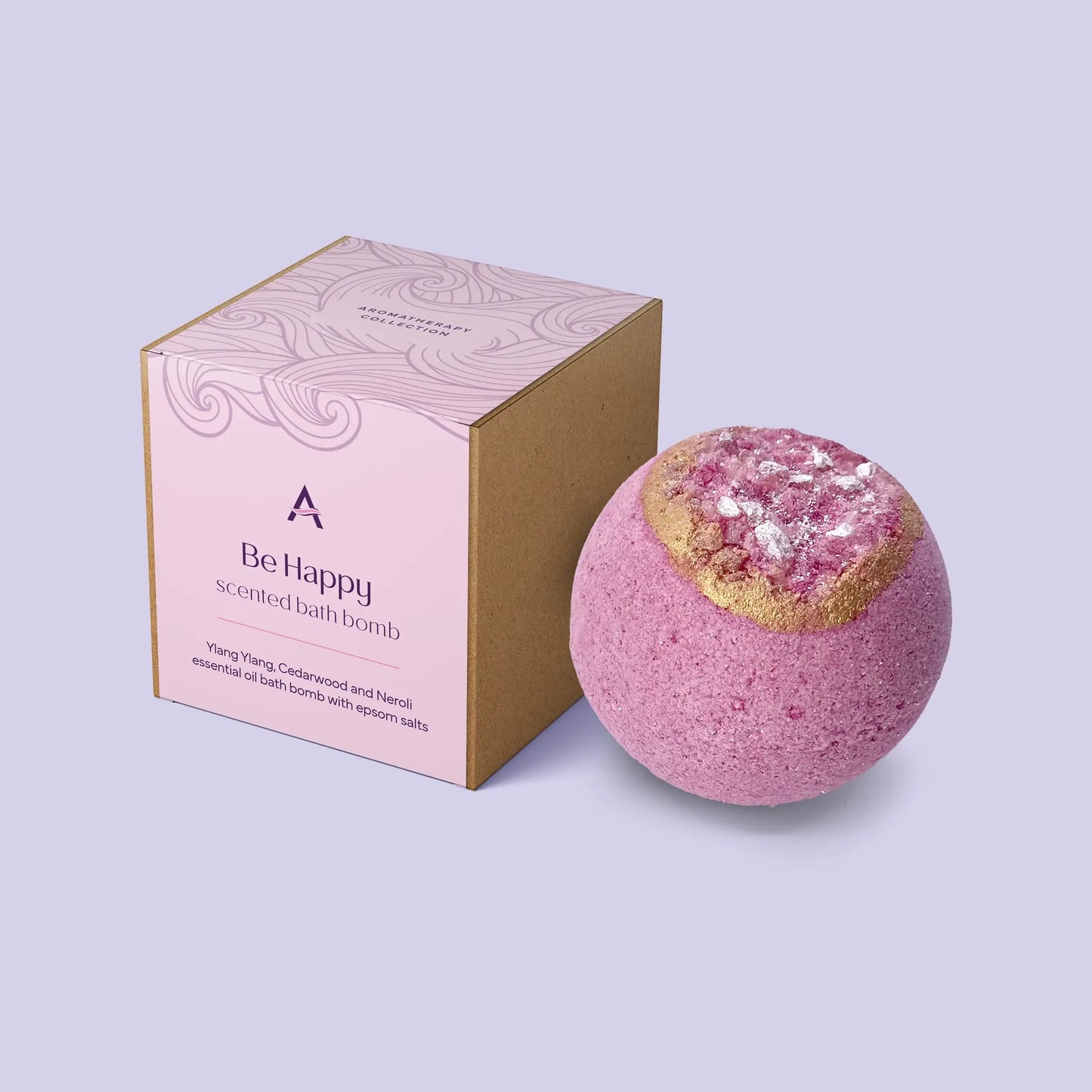 bath bomb Be Happy stress relief essential oil bath bomb