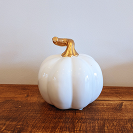 White Medium Ceramic Pumpkin 11cm