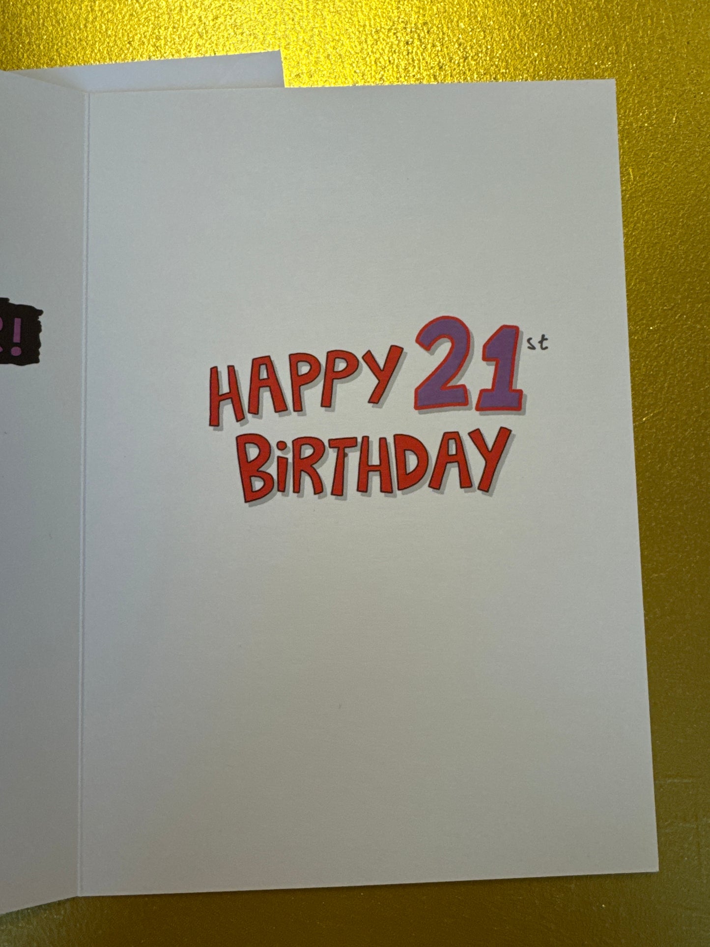 21st birthday card