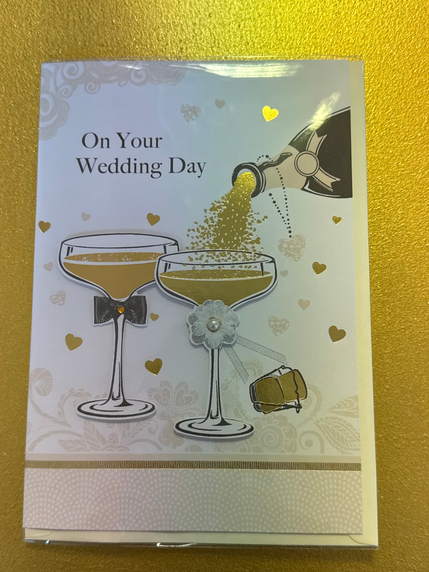 Champagne Wedding card