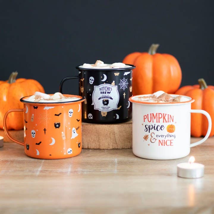 Pumpkin Spice Mug Autumn Fall Enamel