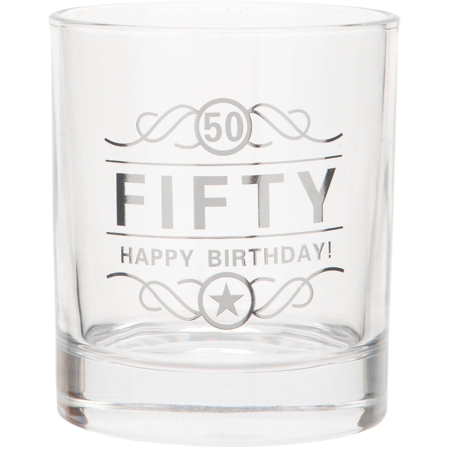 50th Birthday Spirit Glass, 350ml, Gift Boxed