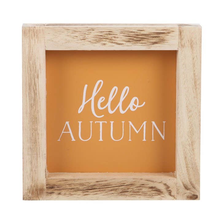 Frame Orange Hello Autumn Wooden Frame Sign