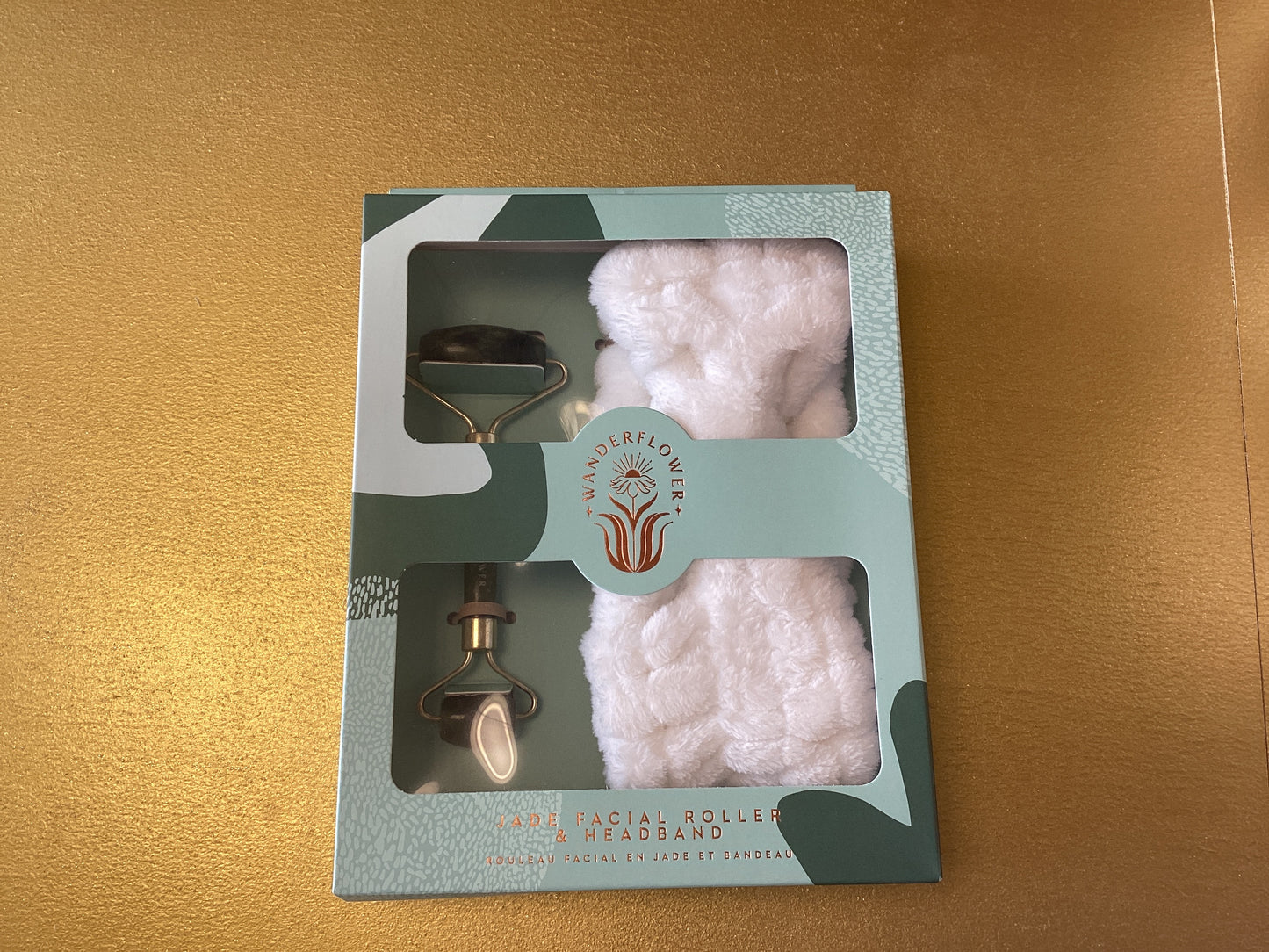 Jade facial roller & headband set