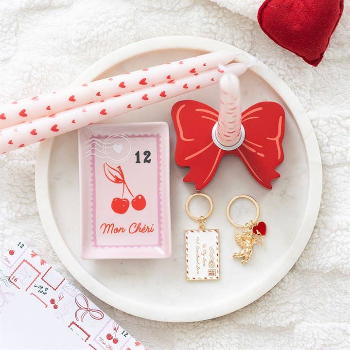 Red Bow Candle Holder Valentine's Day