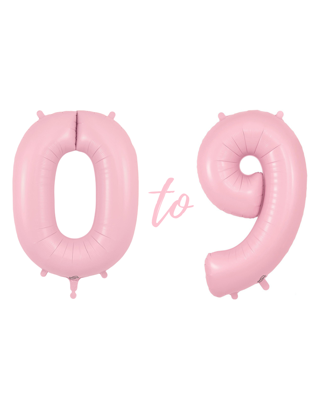 Pale Pink XL number helium balloons