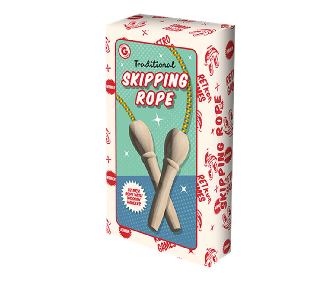 Wooden handle skipping rope