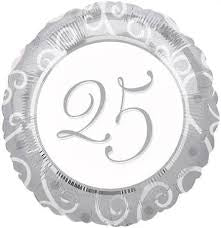 25th anniversary foil balloon