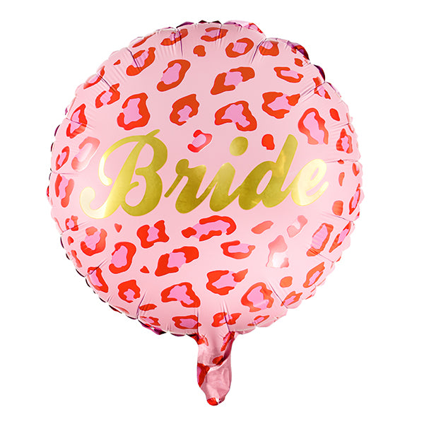 Pink Leopard print ‘Bride’ foil balloon