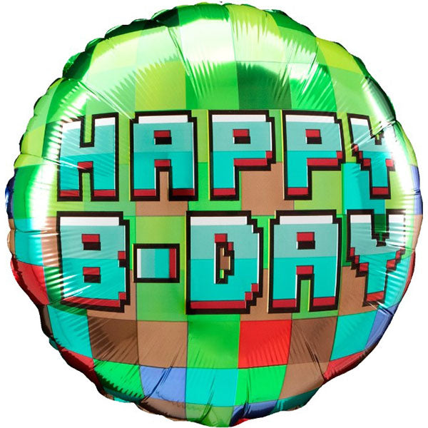 Happy Birthday Pixel Foil balloon
