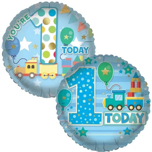 You’re 1 Today blue reverse foil balloon