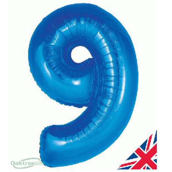Blue XL number helium balloons