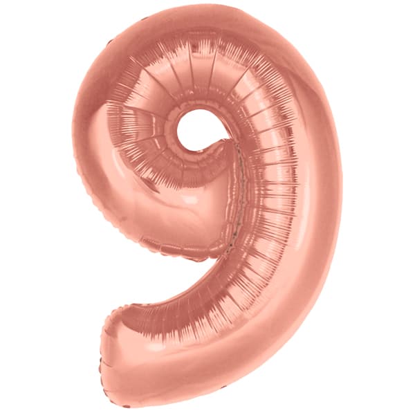 Rose Gold XL number helium balloons