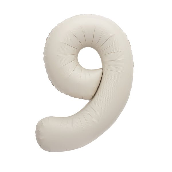 Cream XL number helium balloons