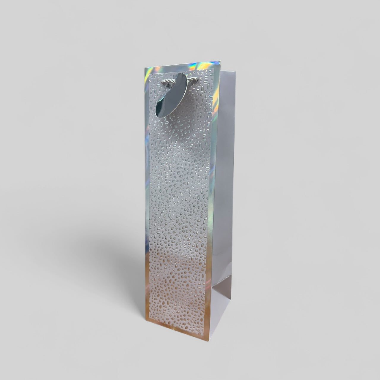 Silver bottle gift bag