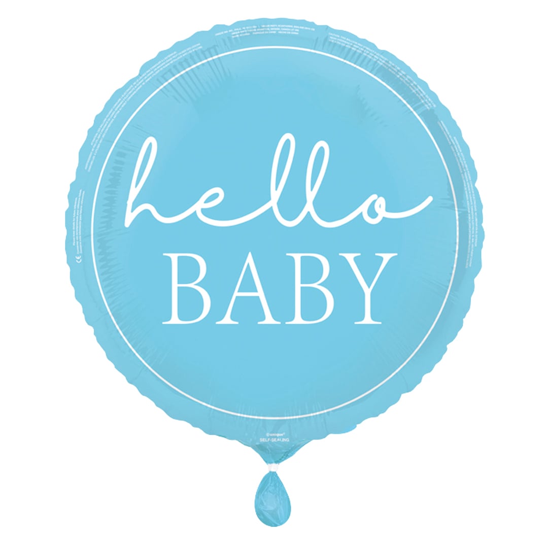 Hello Baby Blue Foil Balloon
