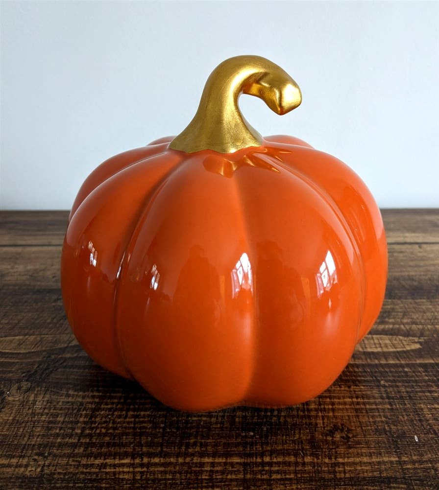 AM60042 - Large Ceramic Pumpkin 14cm - Orange