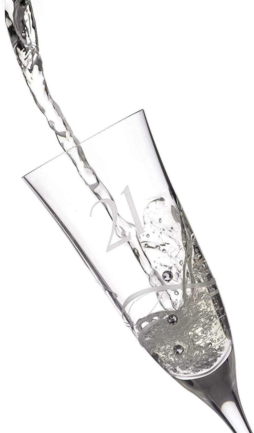 Diamante Swarovski 21st Birthday Champagne Glass – Single C