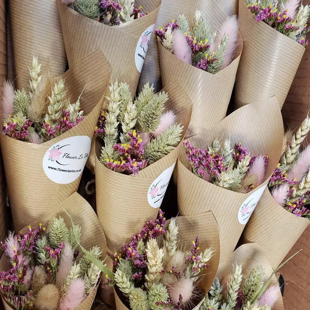 Pink Dried Mini Flower Bunches