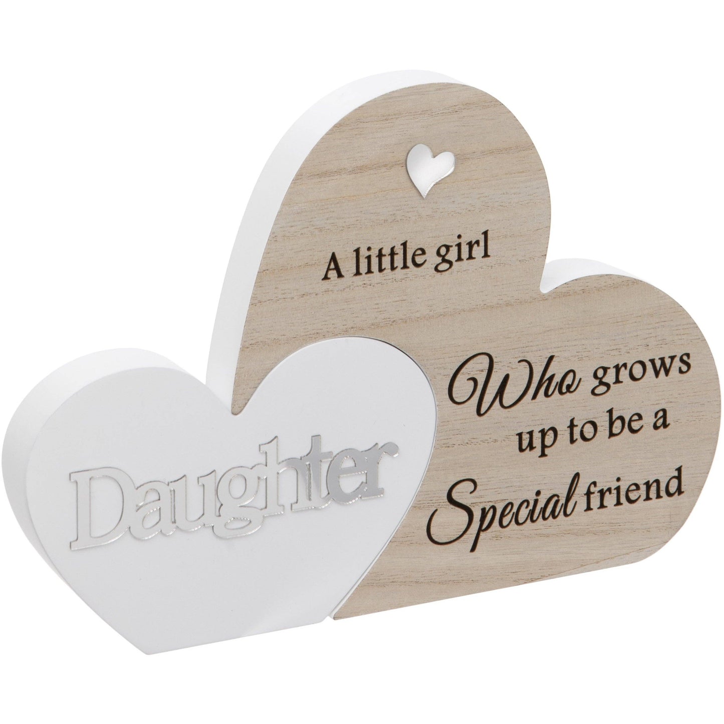 Daughter Interlocking Hearts, Wooden Sentimental Plaque