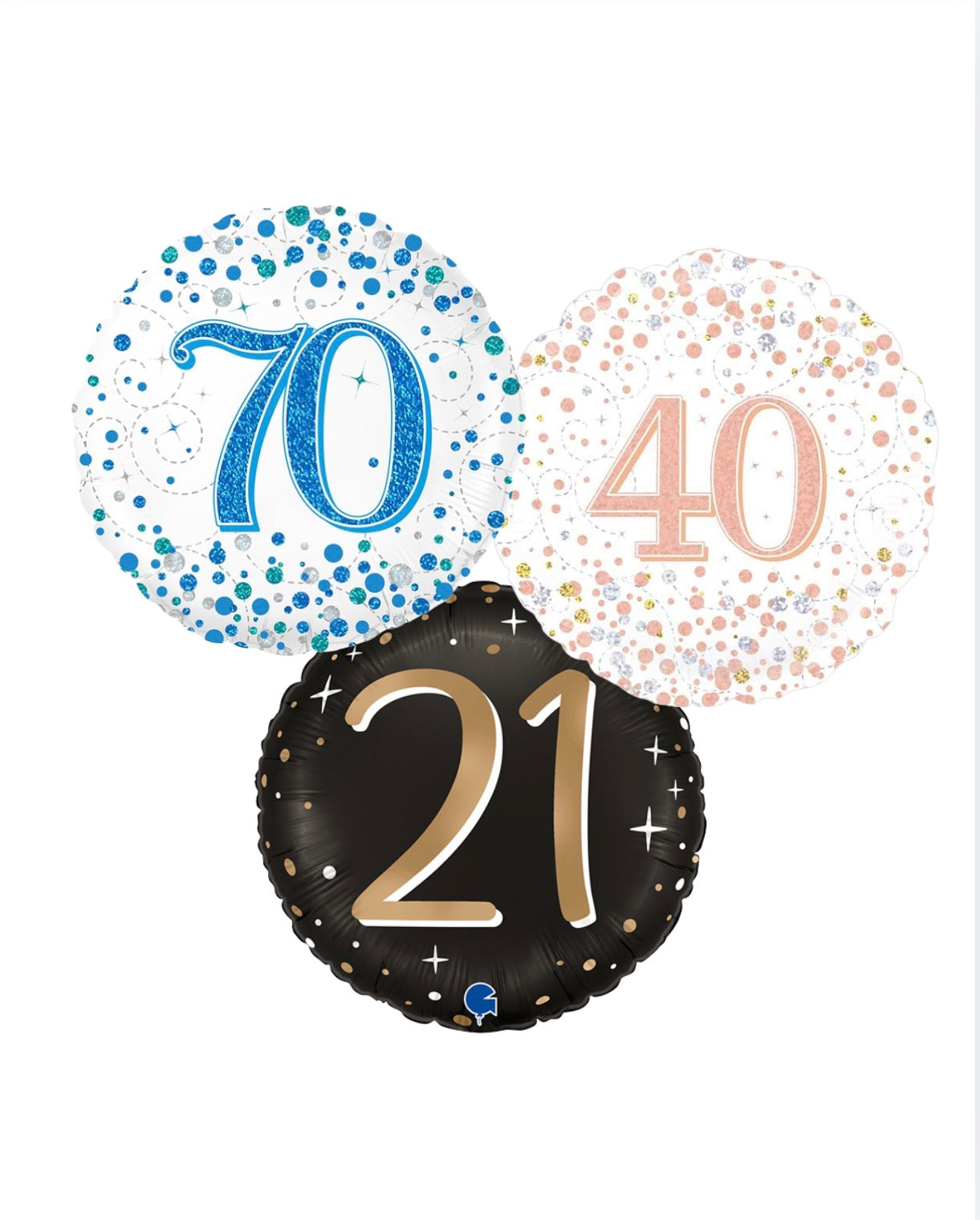 Milestone age birthday foil balloons