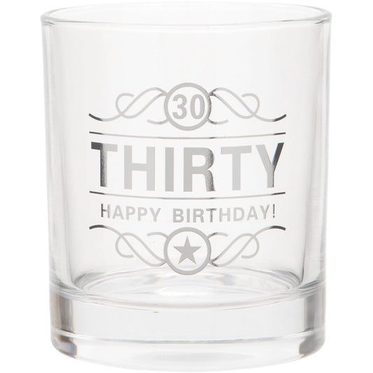 30th Birthday Spirit Glass, 350ml, Gift Boxed