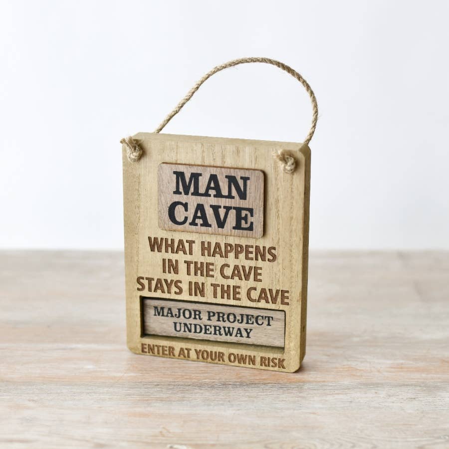 Man Cave Sign w/ String Hanger, 15cm