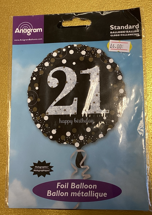 21st birthday foil balloon