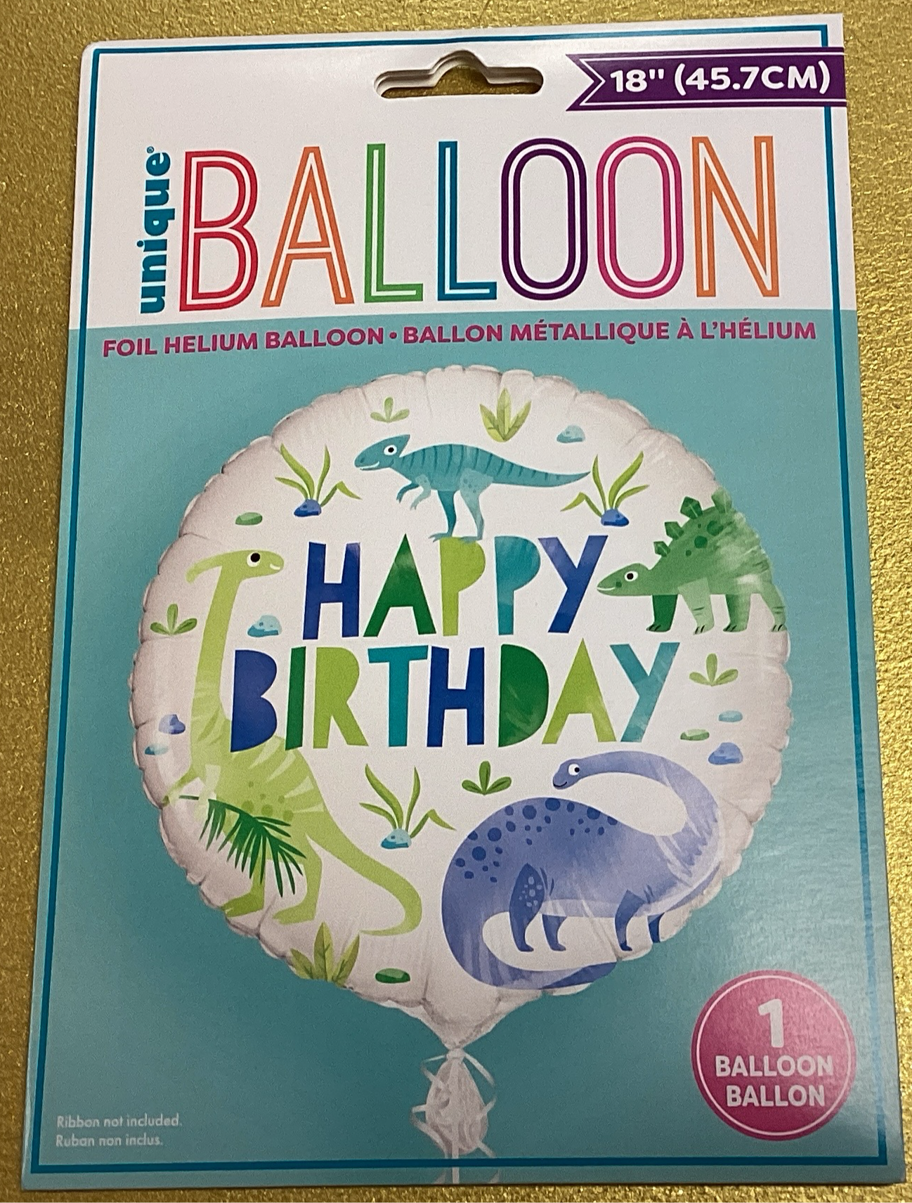 Dinosaur happy birthday foil balloon