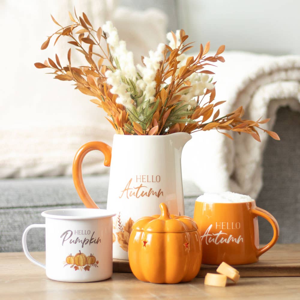 Hello Pumpkin Autumn Fall Enamel Mug