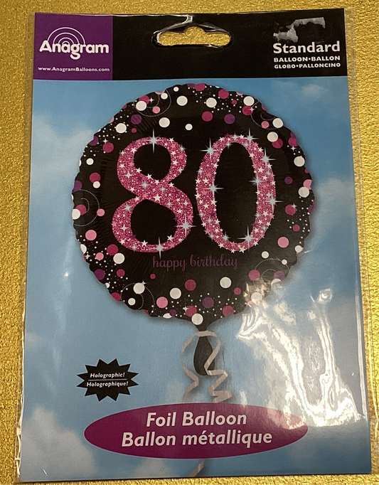 80th birthday foil balloon