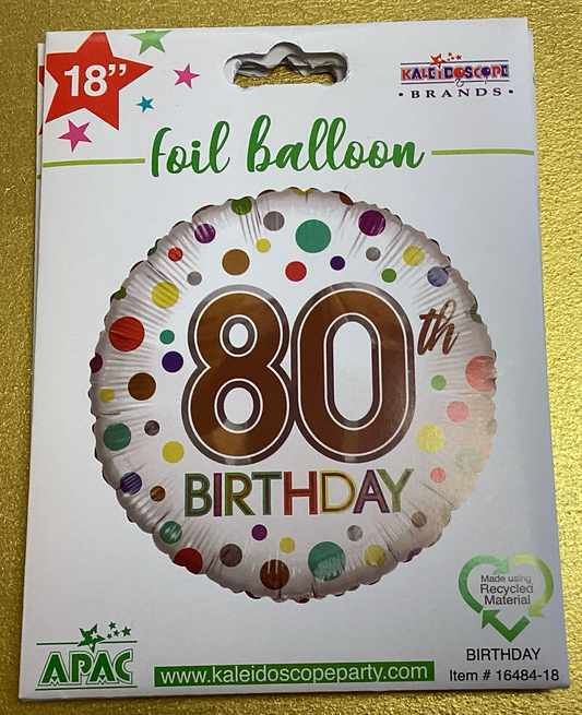 80th birthday foil balloon