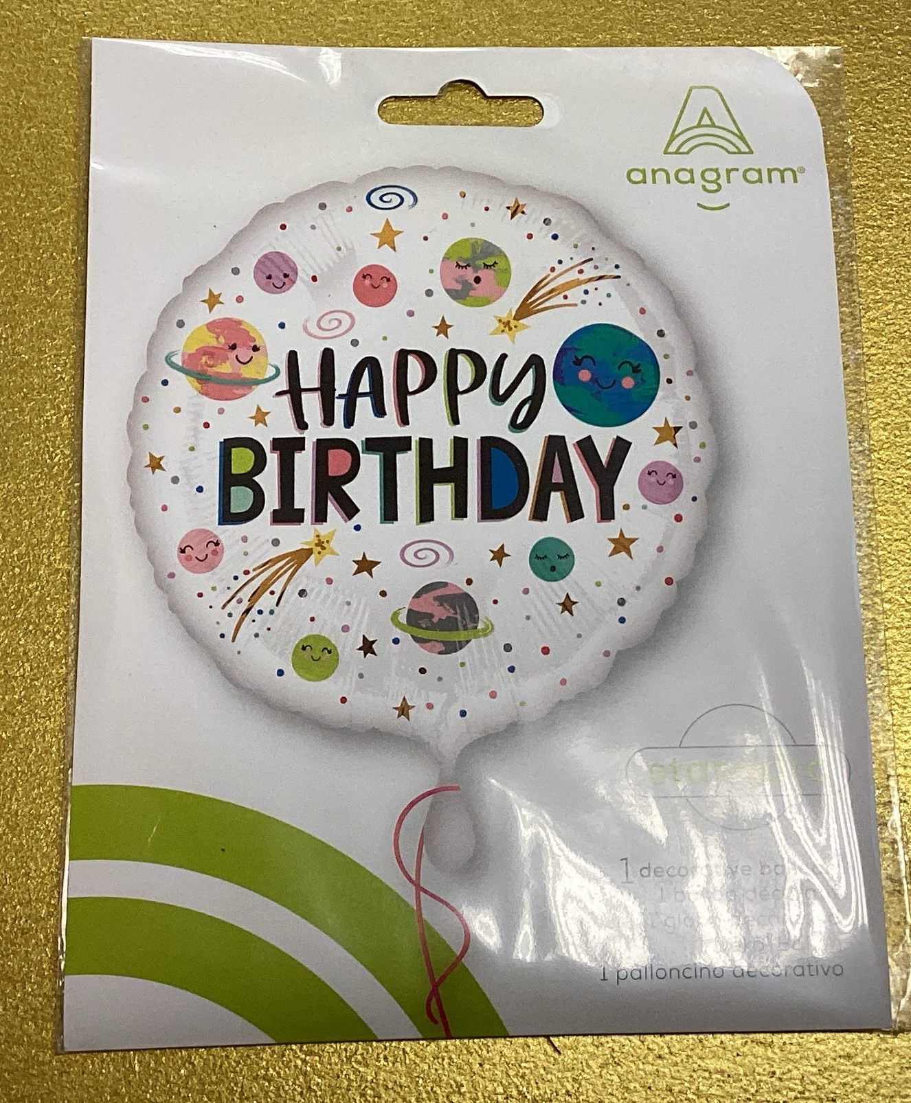 Planet happy birthday foil balloon