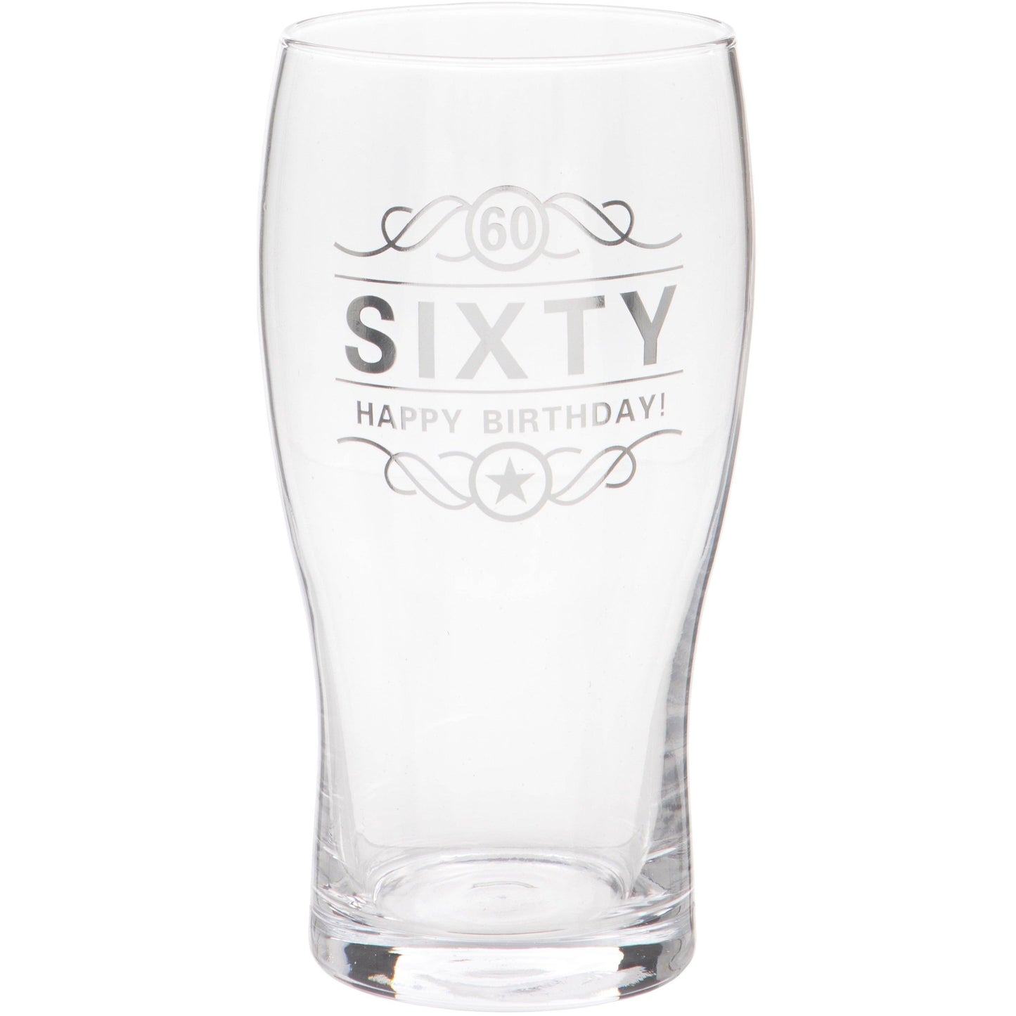 60th Birthday Beer Pint Glass, 570ml, Gift Boxed