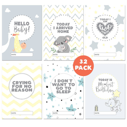 32 Pack Baby Milestone Development Cards