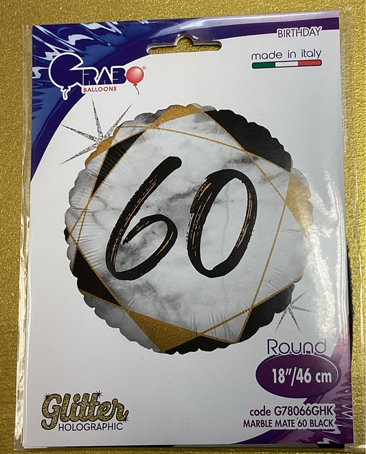 Number 60 foil balloon