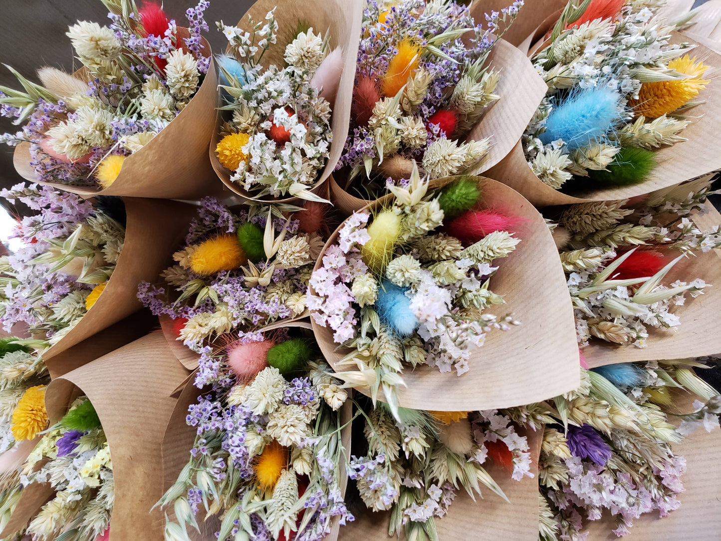 Colourful Dried Mini Flower Bunches