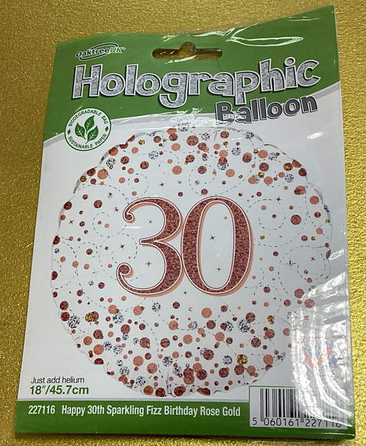 Number 30 foil balloon