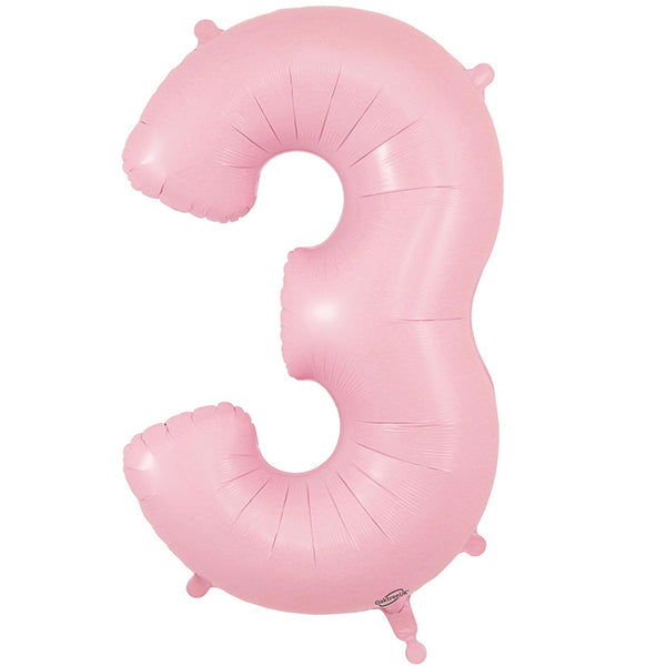 Pale Pink XL number helium balloons