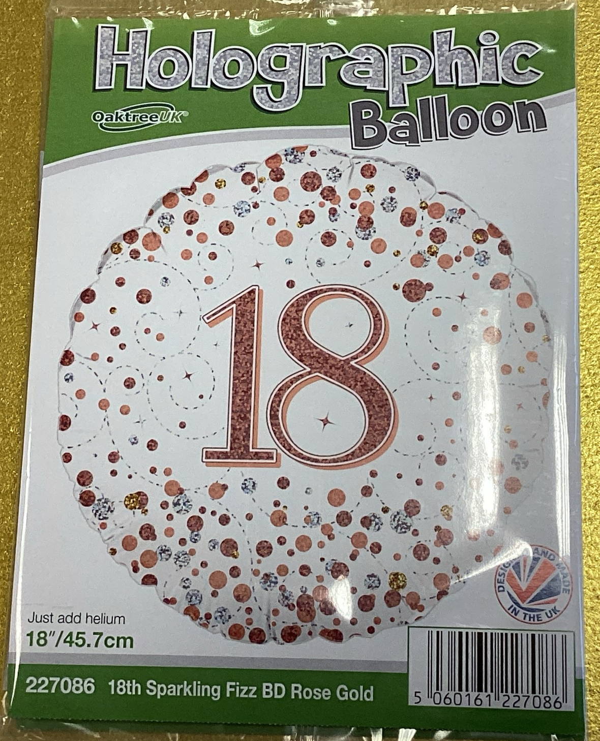 Number 18 foil balloon