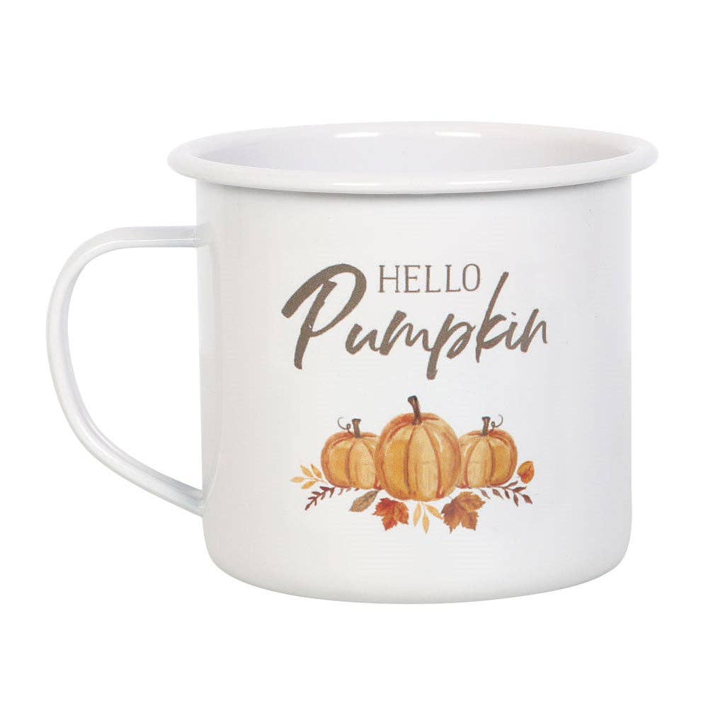 Hello Pumpkin Autumn Fall Enamel Mug