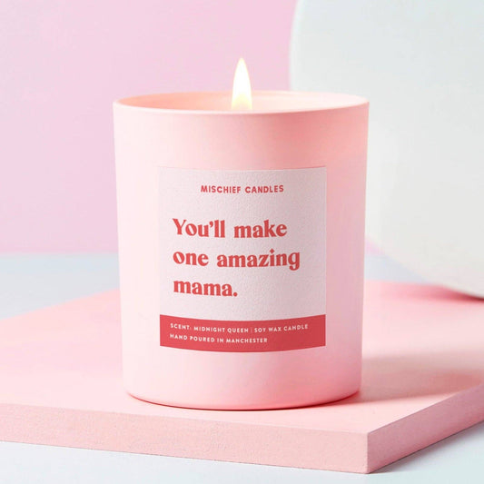 Mum To Be Gift Funny Baby Shower Gift Pink Candle One Amazing Mama