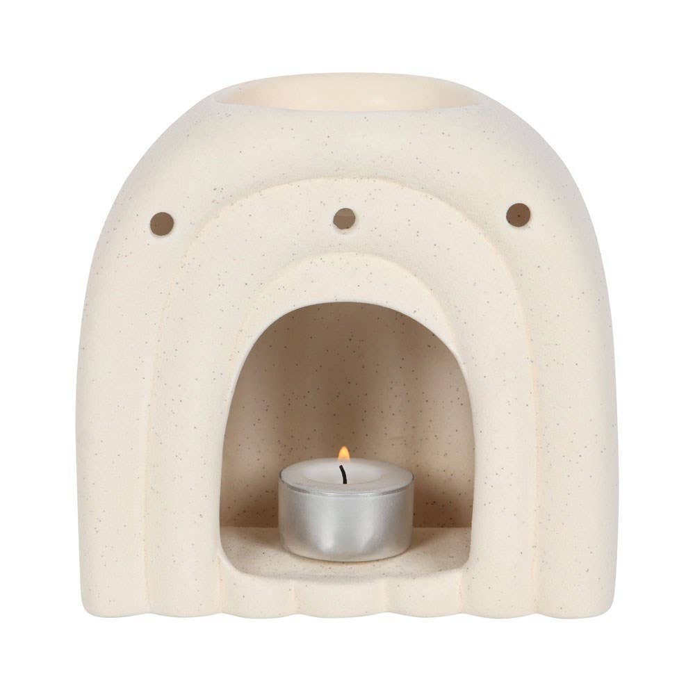 Cream Speckle Arch Minimalist Oil Burner and Wax Warmer