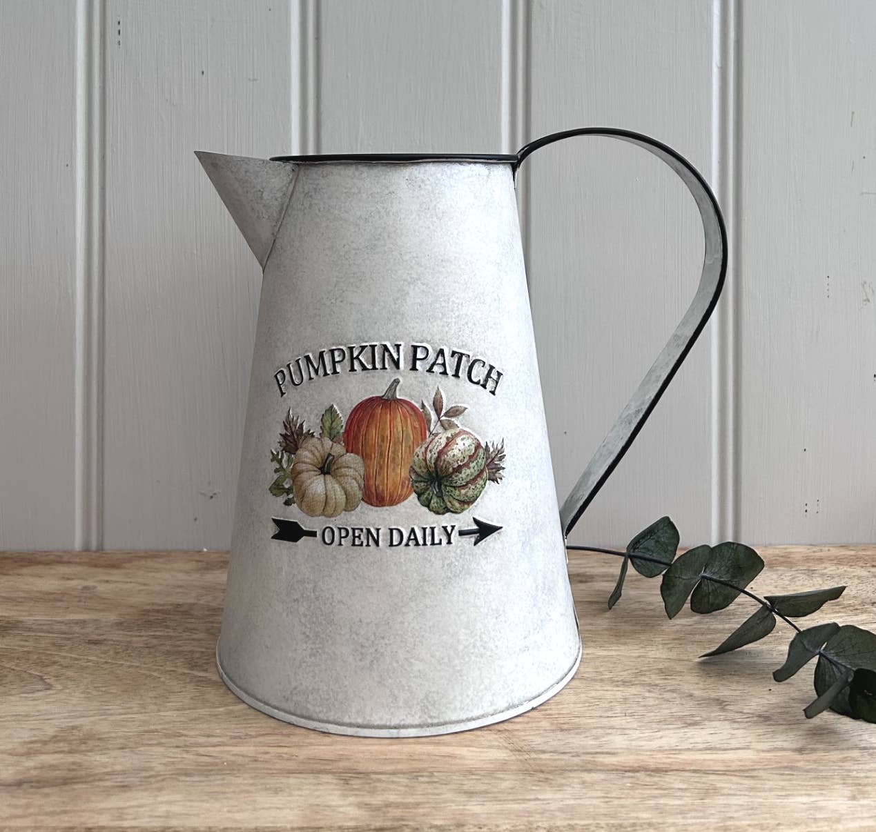 AM60209 - Pumpkin Patch Embossed Vintage Zinc Jug 20cm