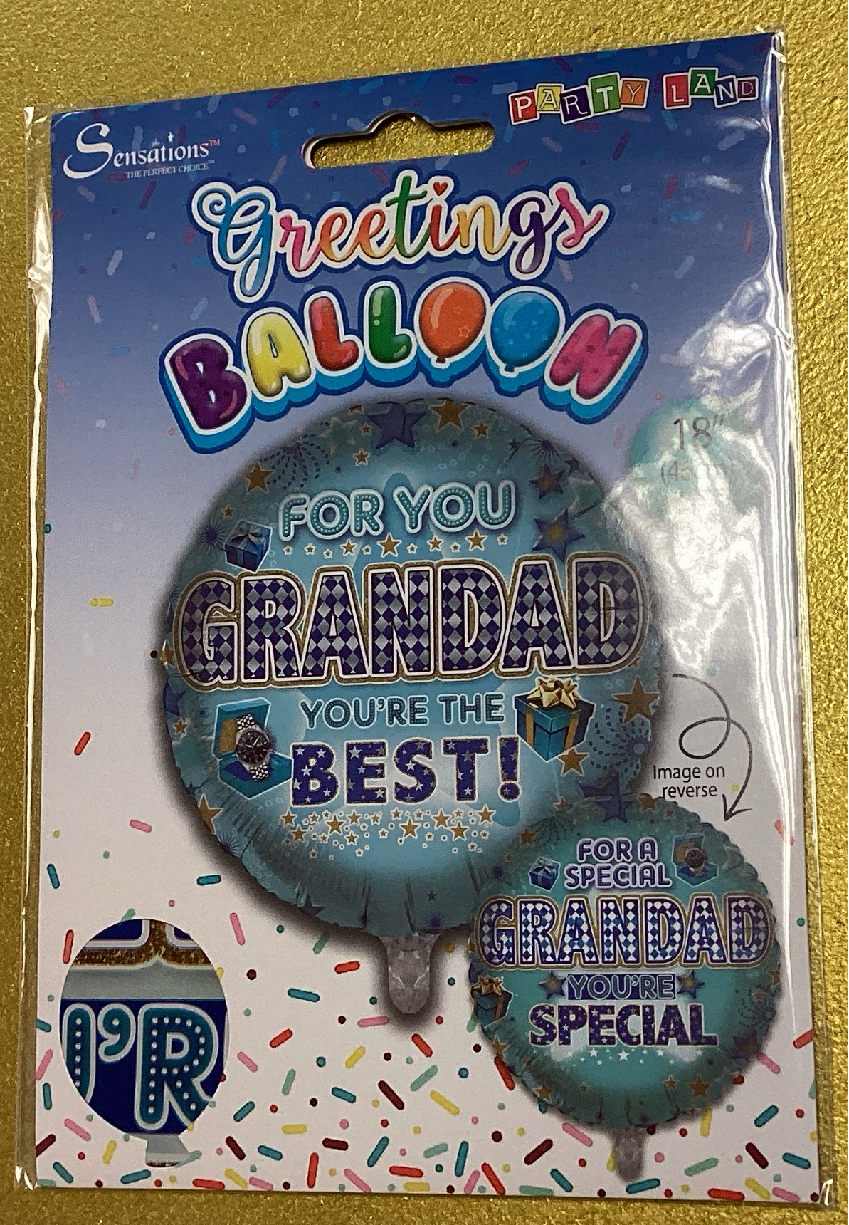 ‘For you Grandad, your the best!’ Reverse image foil balloon